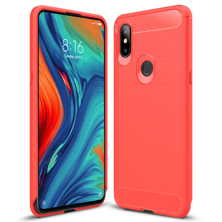 Flexi Slim Carbon Fibre Case For Xiaomi Mi Mix 3 5g Red